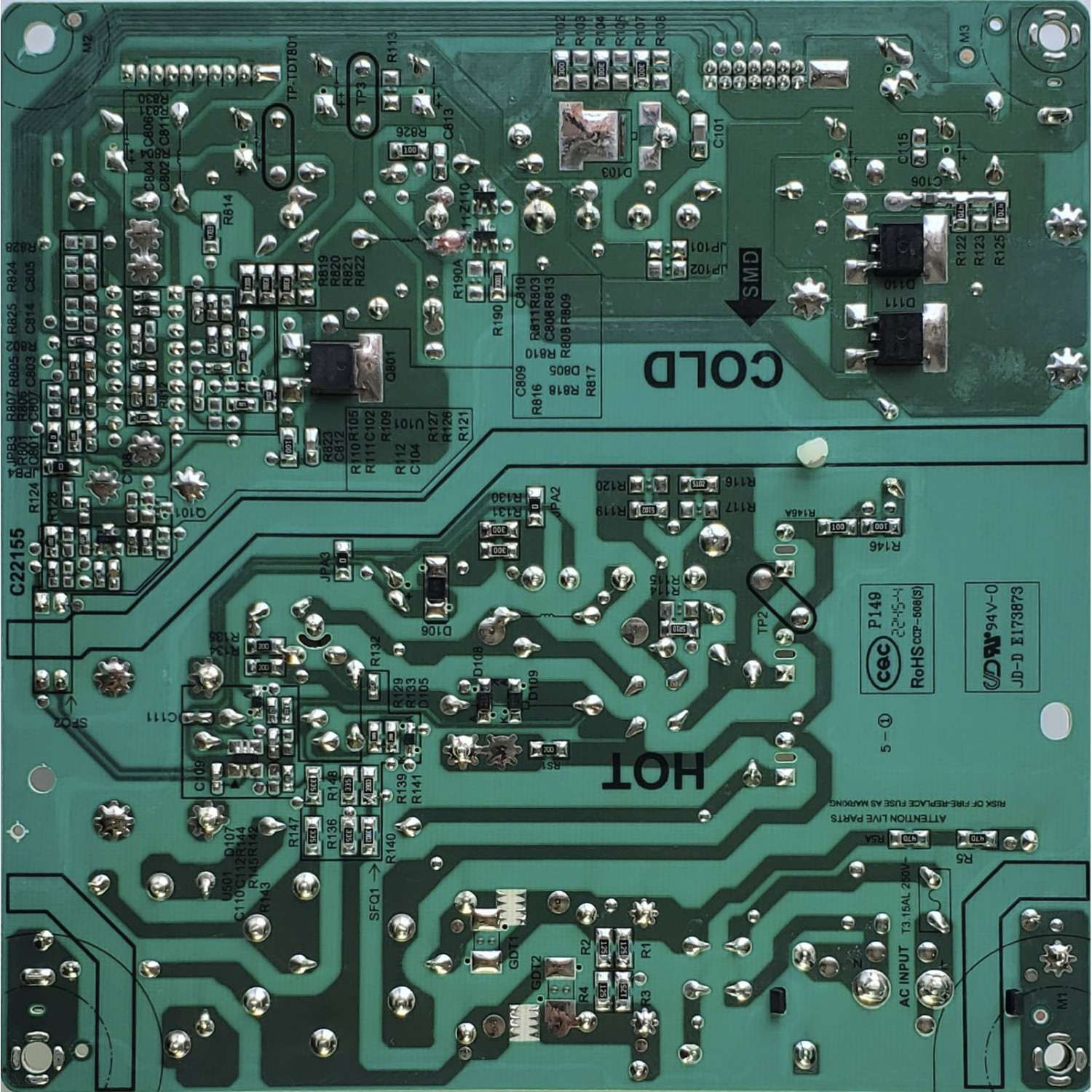 FUENTE DE PODER PARA TV HKPRO / NUMERO DE PARTE 81-PBE122-C090001 / PW.A90W2.781 / PW.A90W2.781-M-01 / PW.A90W2 781-M-01 / PANEL LVU500CHDX E0504 / DISPLAY CV500U5-T02 REV:01 / MODELOS DAW50UR / HKP50RUHD2 - Imagen 2
